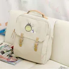 Новый холщовый рюкзак с аниме Тоторо, для ноутбука, Kawaii, мультяшная школьная сумка для девочек-подростков, Женская дорожная Наплечная Сумка, рюкзаки