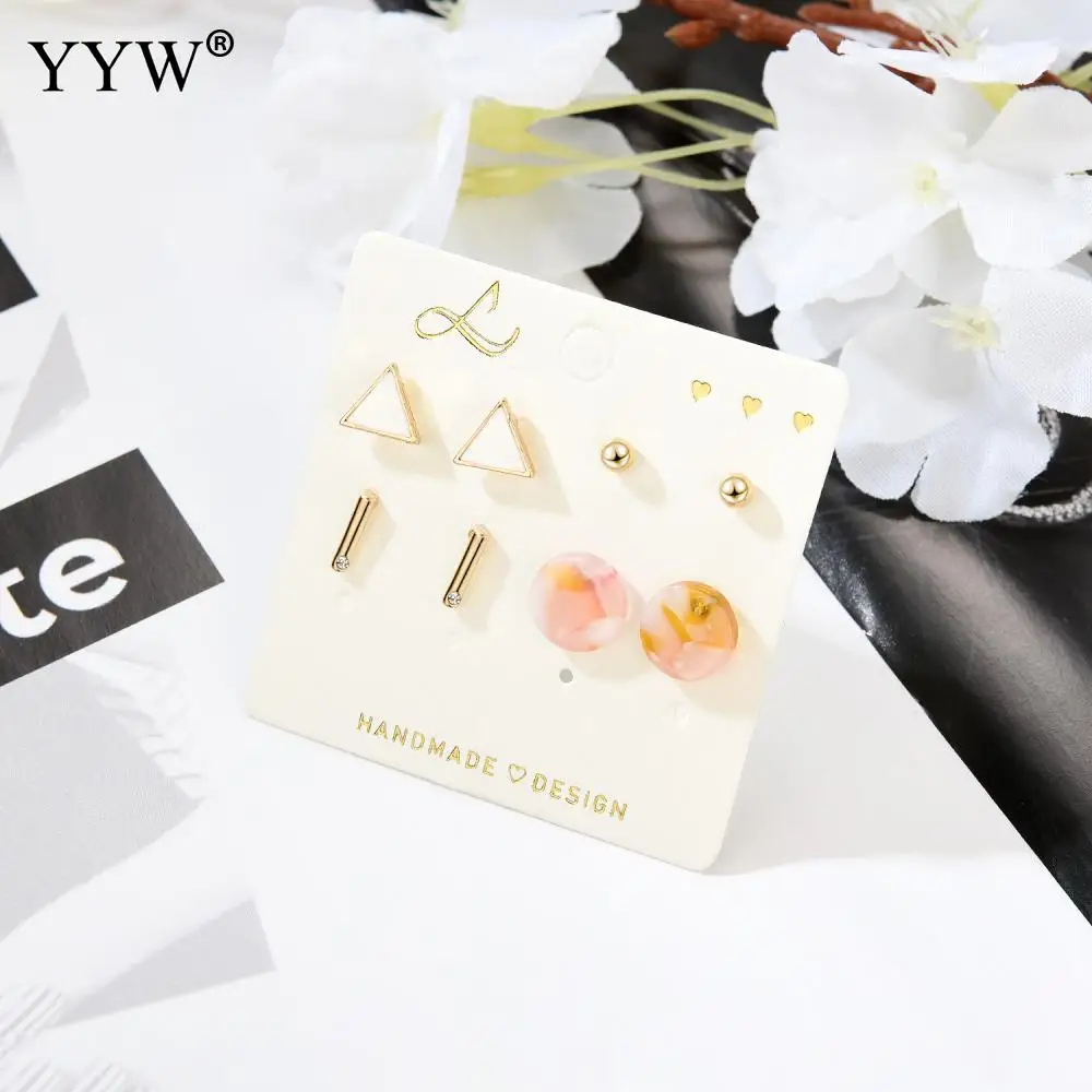 Европейский стиль 4 пары Золотая шпилька набор сережек женские вечерние сережки