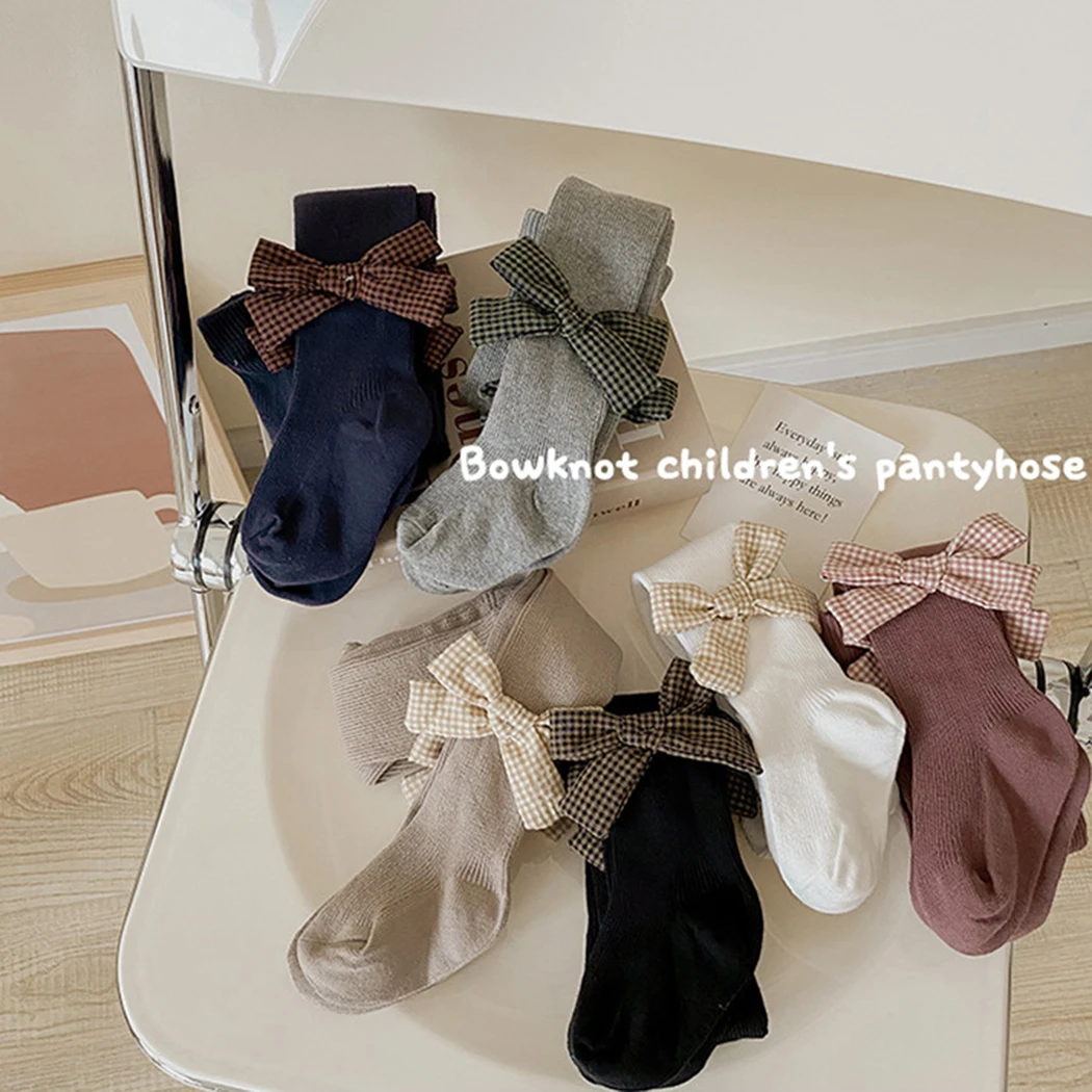 Женские винтажные стильные колготки принцессы с бантом хлопковые чулки Детские