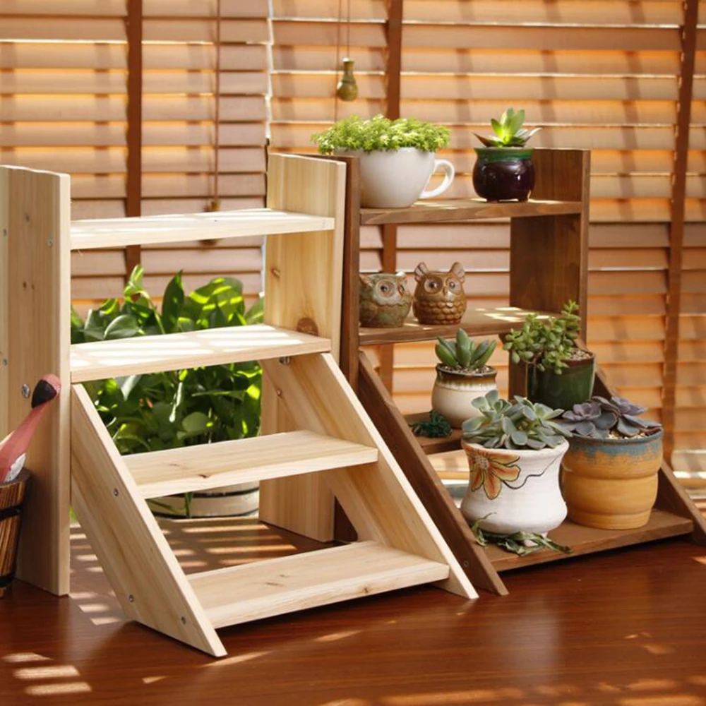 Новая деревянная полка для цветов стеллаж дома в стиле гостиной зеленая