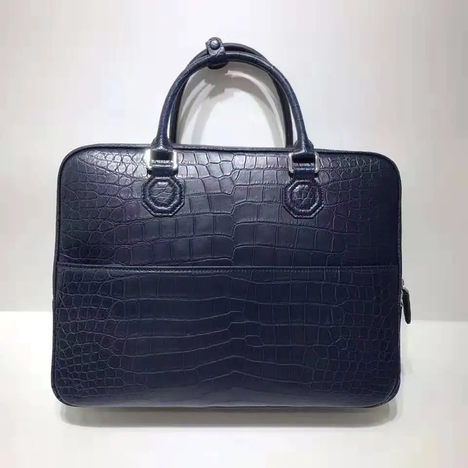 100% натуральная из натуральной крокодиловой кожи мужской портфель сумка