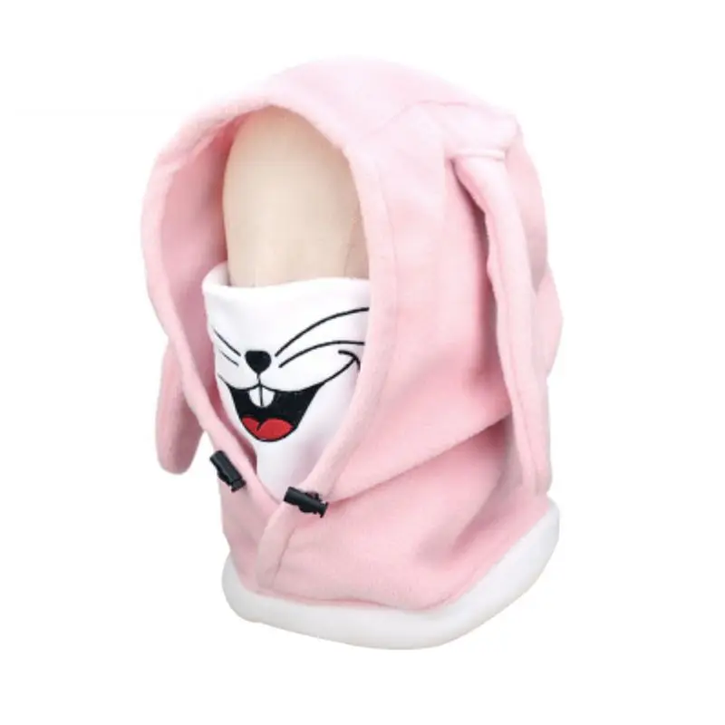 Детские теплые лыжные головные уборы с мультяшным рисунком животных на все лицо