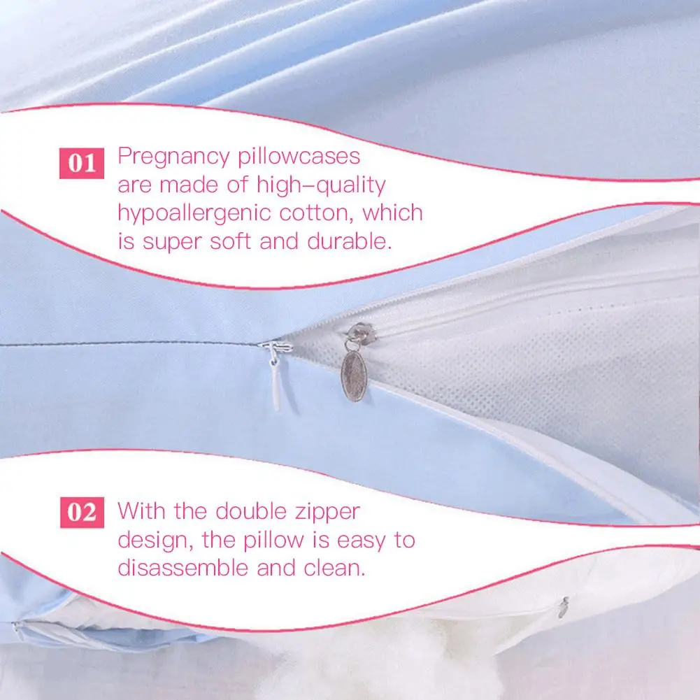 Funda de almohada de 160x80cm para embarazadas, funda de almohada tipo U Lumbar, protecci&oacute;n lateral multifunci&oacute;n, para mujeres embarazadas-5