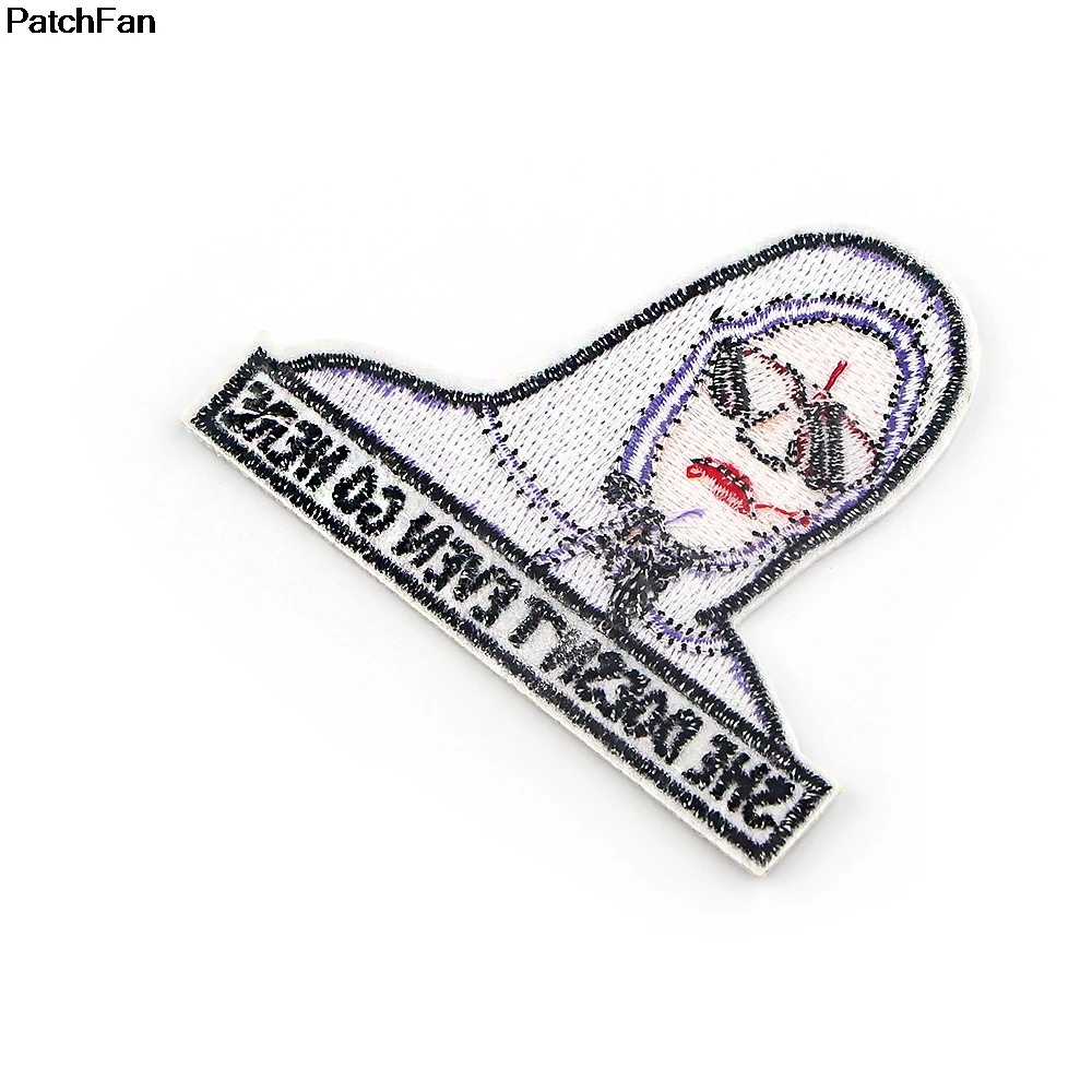 A3754 Patchfan DIY значки с героями мультфильмов вышивкой она даже не Go Here для девочек