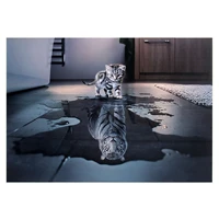 jigsaw puzzle 1000 piece white tiger in heart kitten puzzles for stress relieve kids adults home decoration