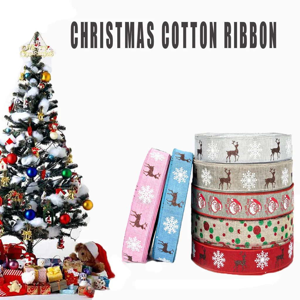 1 шт мульти дизайн Ручная работа Рождественские печатные хлопок кружевная лента