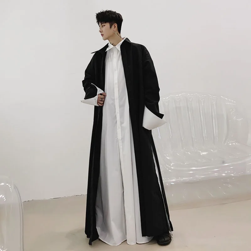 Мужская свободная рубашка с длинным рукавом кардиган пальто уличная одежда в