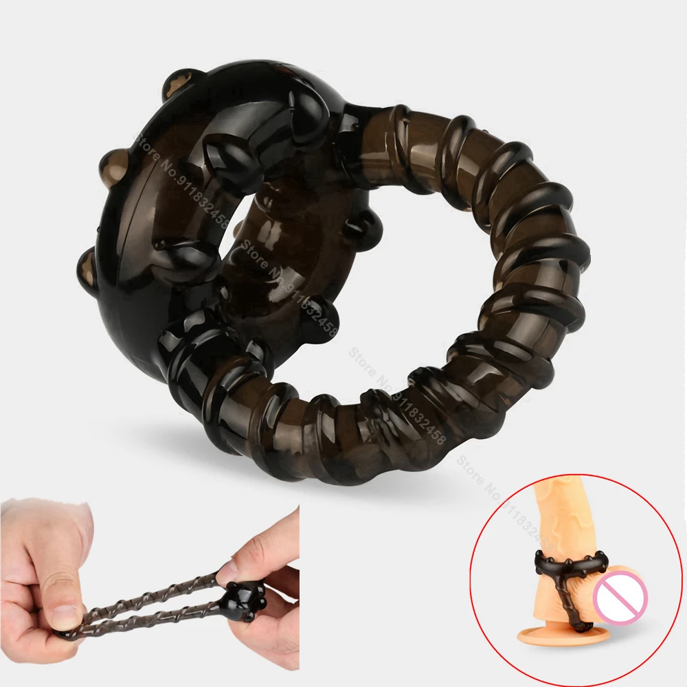 

Male Semen Lock Ring Soft Time Delay Erection Dual Cock Ring Friction Massager Stimulation Couple Lover Sex Toys For Men