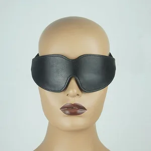 БДСМ кожаный мягкий повязка на глаза патч для глаз, Спящая черная маска закрытие, взрослые секс-игрушки для пар
