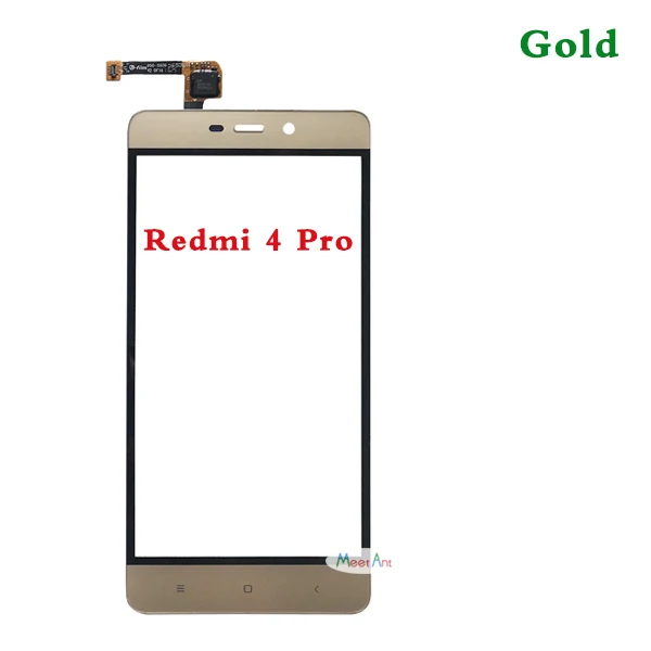 Высокое Качество 5,0 ''для Xiaomi Redmi 4 4A 4X4 Pro сенсорный экран дигитайзер сенсор внешняя стеклянная панель объектива - Цвет: For Redmi 4Pro Gold