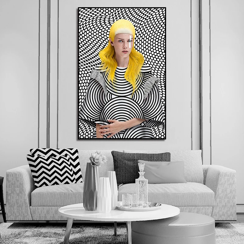 

Modern Minimalist Style girl Canvas art Wall painting oil Painting for living Room Bedroom Decoration Picture