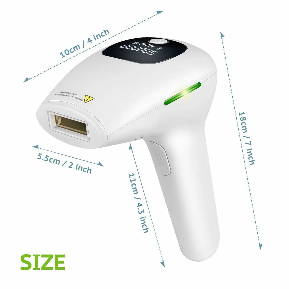 

Portable Armpit Leg Hair Remover Hair Removal Device With Large Screen Display Safe Contact Light Output Design