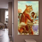 Картины на холсте без рамки с изображением кота, играющих на холсте, Современная Настенная живопись, картины для гостиной и дома