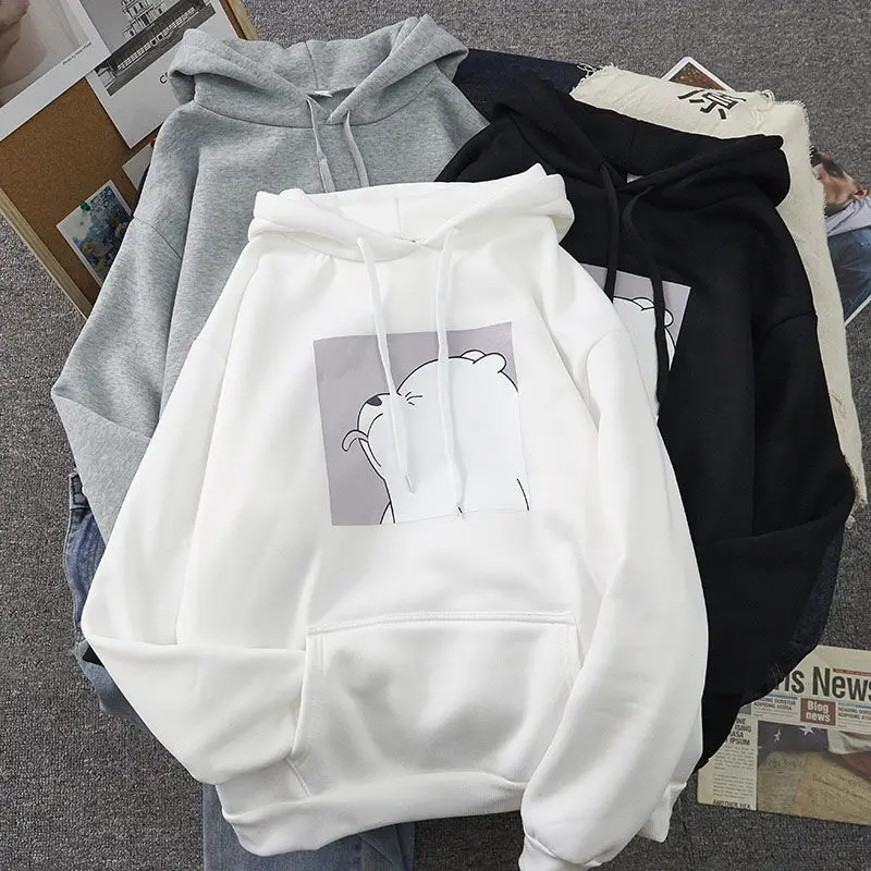 oversized print Kangaroo Pocket Sweatshirts Hoodies Hooded Harajuku Spring Casual Vintage Korean Pullovers Women sweetshirts