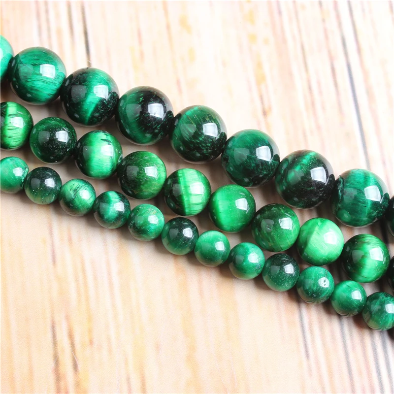 

Green Tiger 4/6/8/10/12mm Natural Stone Loose Beads Matte Jewelry Bracelet Necklace Make