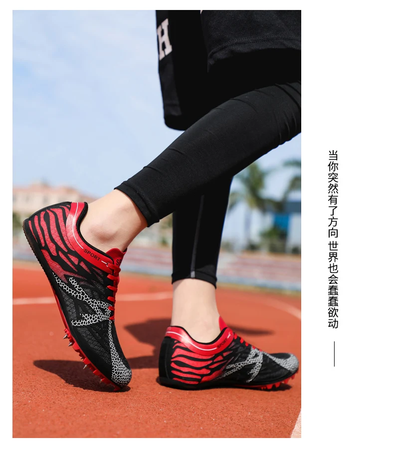 Men Women Boys Girls Track and Field Shoes Mesh Breathable Athletics Spike Shoes Black Blue Racing Sneakers Lightweight Trainers