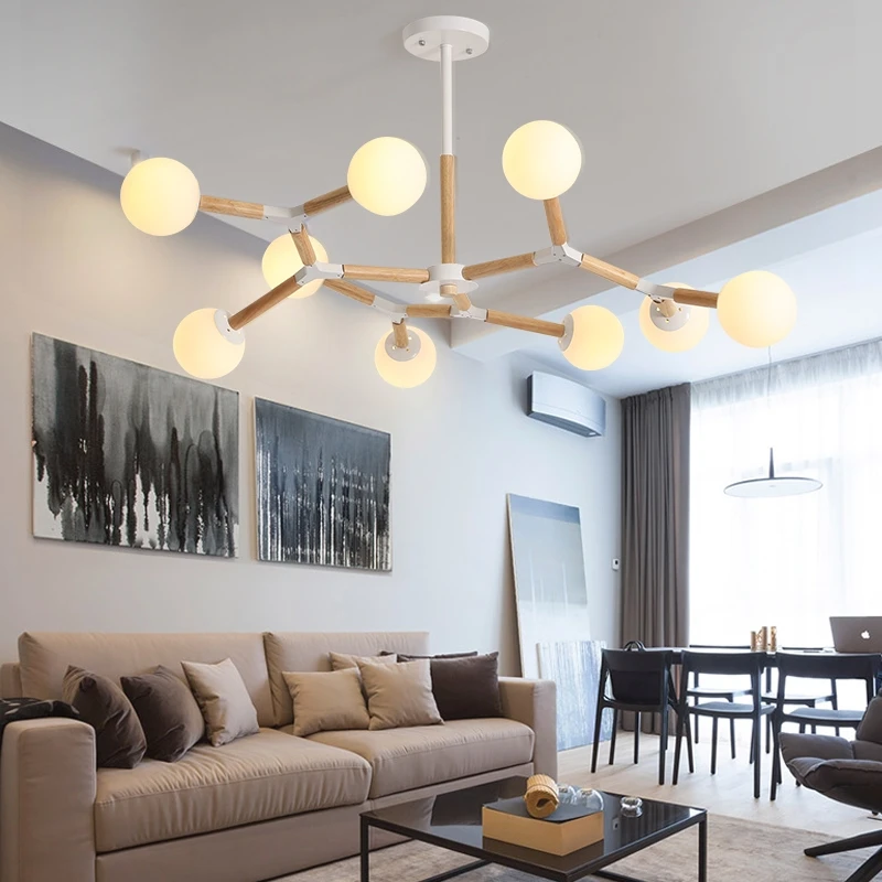 Современная Деревянная люстра в виде ветки подвесная итальянском стиле со