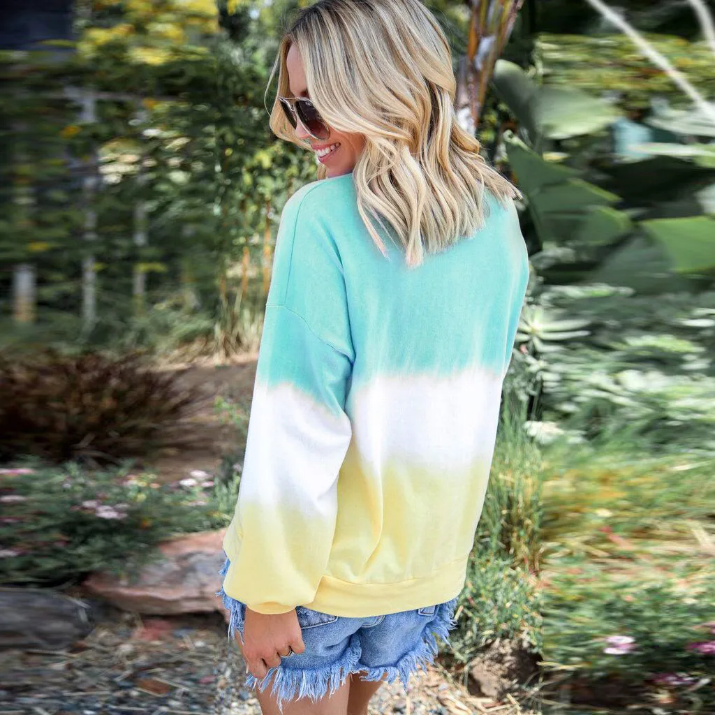 Новые женские топы с длинными рукавами для женщин Повседневная одежда О-образным