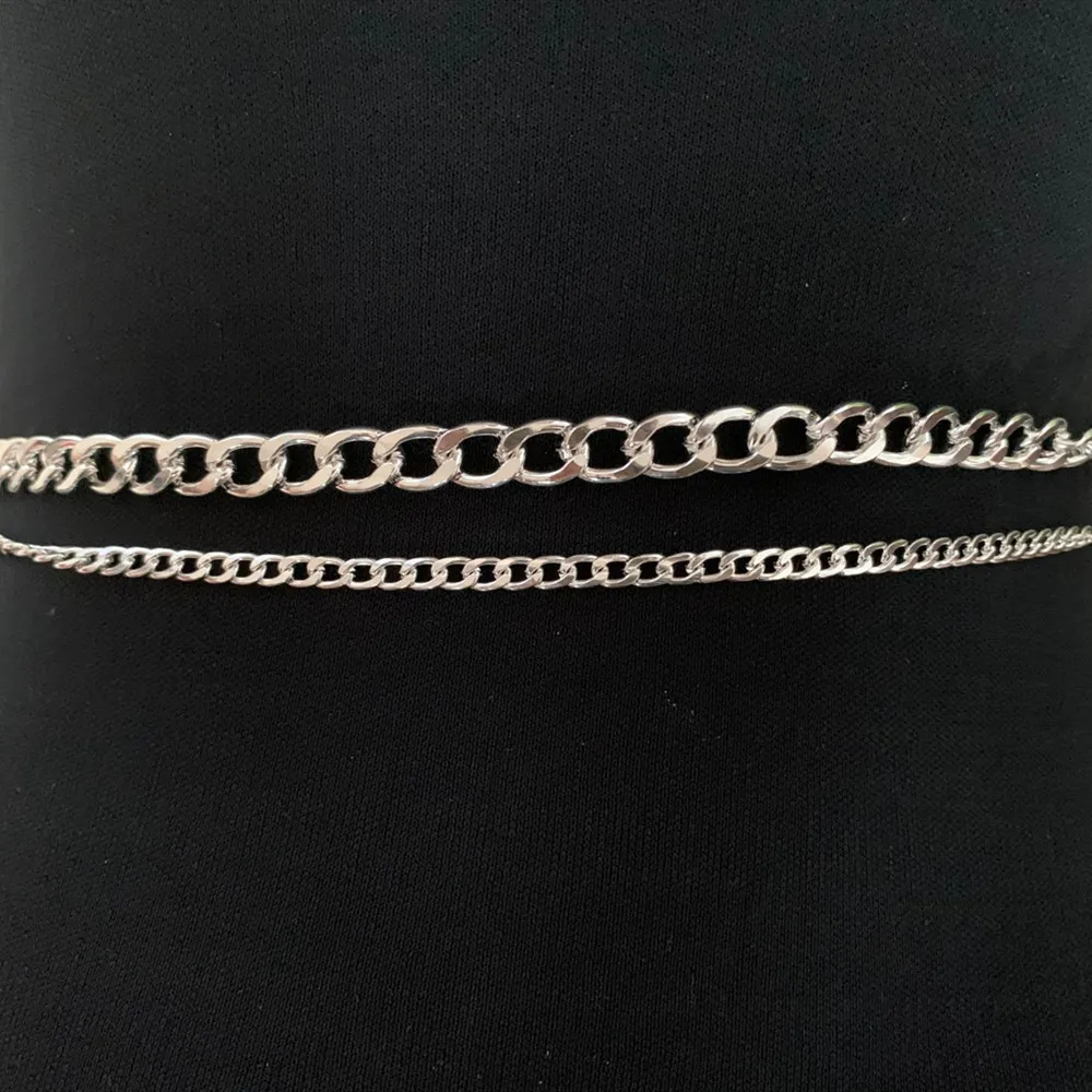 Цепочка на бедро металлическая в один ряд украшения для тела лето пляжная цепь