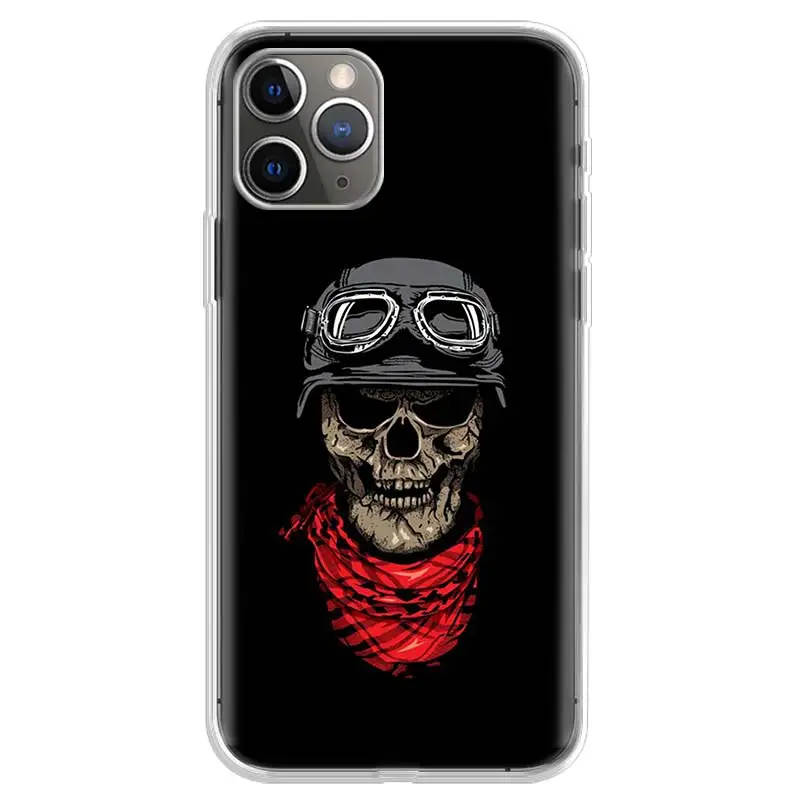 Супер милый Череп Мода для Apple iPhone 7 8 Plus 11 12 Mini Pro 10 X XS XR 6 6S 5 5S SE Max мягкий прозрачный
