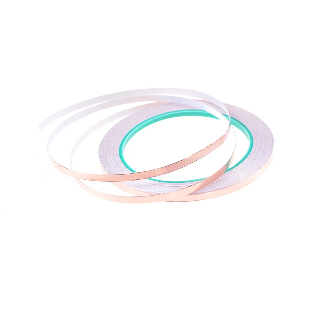 

1 Roll 20 Meters Single Side Conductive Copper Foil Tape Strip Adhesive EMI Shielding Heat Resist Tape 5mm
