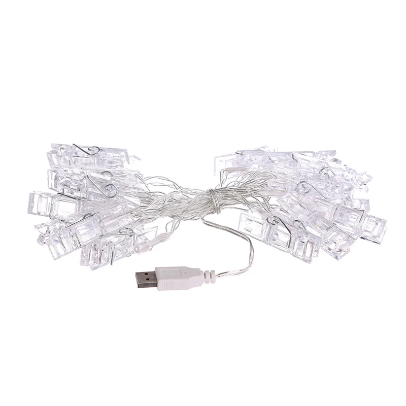 

200 см 20 светодиодная гирлянда из фонариков с медным проводом фото зажим светильник Строка Рождество Звездное декоративный светильник Строк...