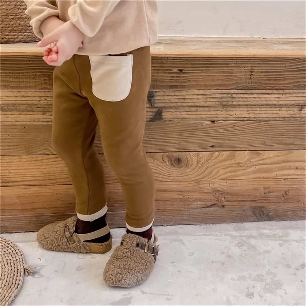 

Детские утепленные Леггинсы с карманами, на флисе