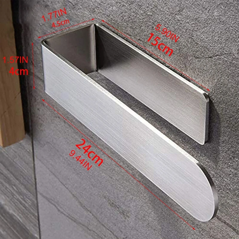 

Bathroom Wall-mounted Punch-free Stainless Steel Towel Holder Shower Room Storage Shelf Kitchen Cleaning Rag Rack Home Hotel Acc
