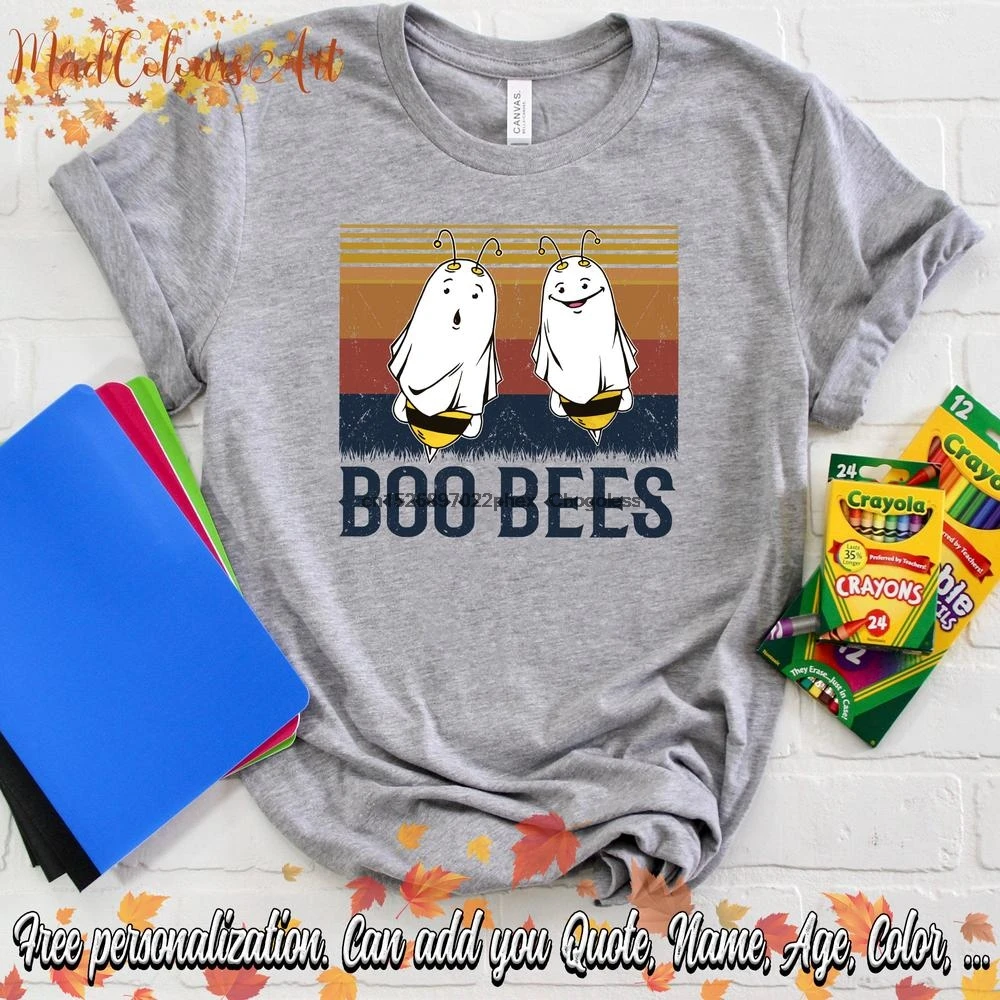 Винтажная Футболка Boo Bees футболка с изображением призрака пчелы влюбленных