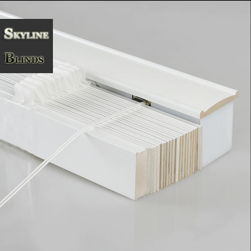 

FREE SHIPPING MADE TO MEASURE WHITE WOOD WOODEN VENETIAN BLINDS REAL WOOD
