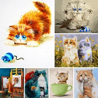 fsbcgt lovely cat diy painting by numbers adults for drawing on canvas oil coloring by numbers wall art number decor