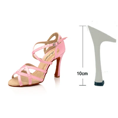 Pink 10cm Ladingwu/танцевальная обувь для латинских танцев; женская розовая атласная танцевальная обувь для сальсы; уникальный дизайн; плюшевая стелька; Танцевальная обувь для бальных танцев; каблук 10 см - Цвет: Pink 10cm