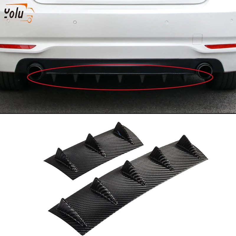 YOLU диффузор губа на задний бампер плавник акулы изогнутый Тип спойлер для губ