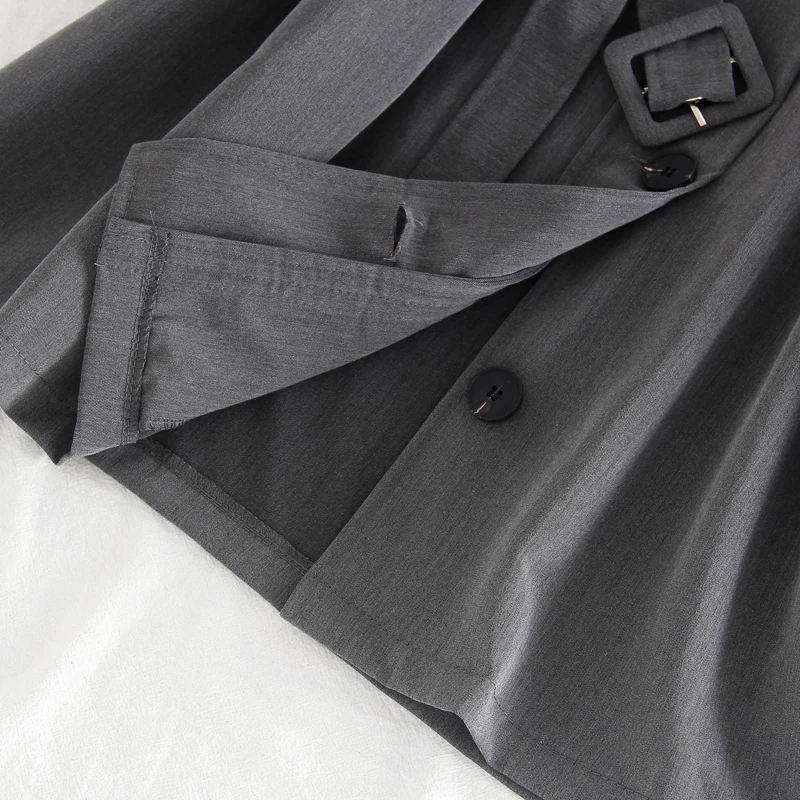 

Pinkou Women Stylish Vest Single Breasted Bow Tie Belt Sleeveless Jacket Black Grey Fashion Coat Tops Mujer MA11