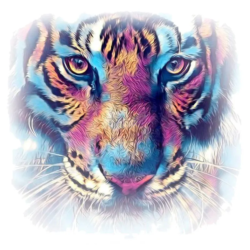 

Iron on Cool Tiger Patches for Clothing T Shirt Jackets Diy Vinyl Heat Transfer Thermo Stickers on Clothes Appliques Parches R