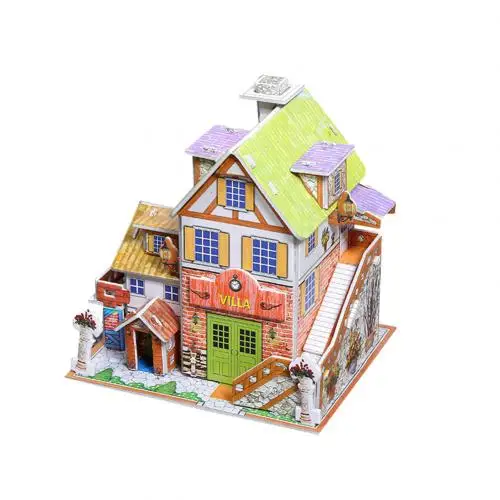 America Flower Shop 3D бумажная доска головоломка Строительная сборка игрушка для раннего обучения детский подарок краски Развивающие игрушки для детей Новинка - Цвет: America Flower Shop