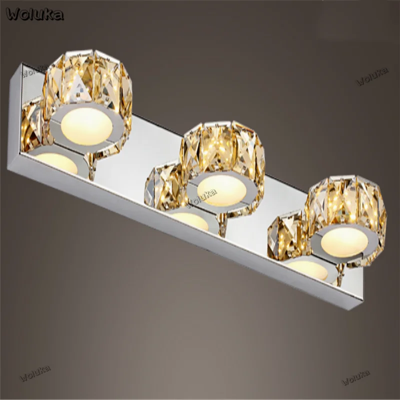 Модная светодиодная Хрустальная зеркальная фара для ванной комнаты настенная