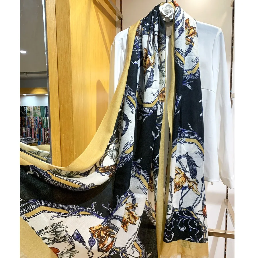 

Fashion Print 100% Cashmere Scarf Wraps for Women Winter Warm Scarves Shawl Long