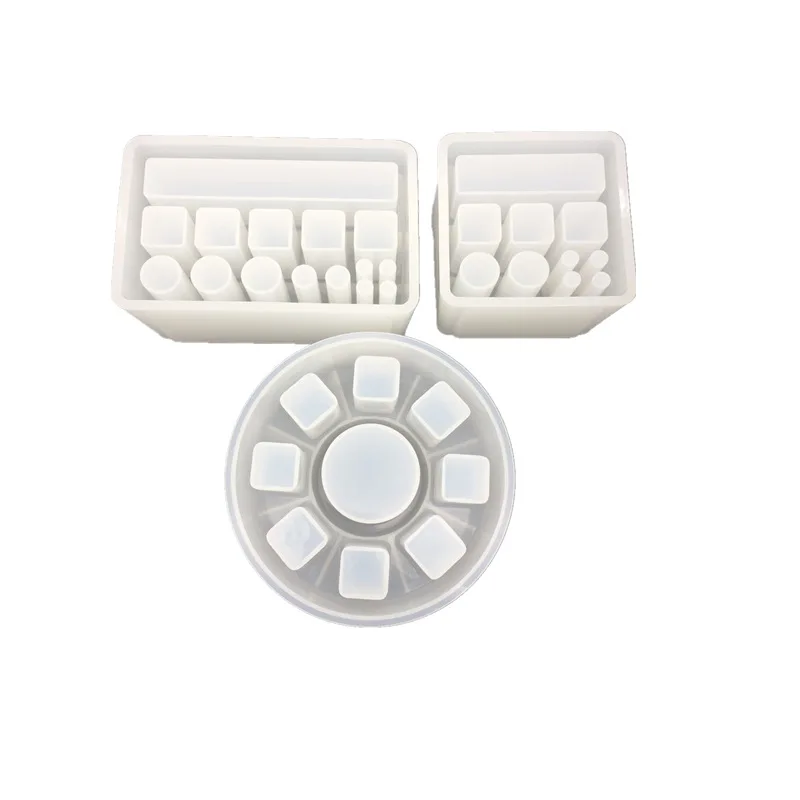 

DIY crystal Epoxy Resin mold silicone rectangular square round lipstick storage box Mold hand made mirror jewelry Making Tools
