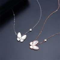 jrsr new 100 925 sterling silver cute butterfly pendants clavicle necklaces woman diy jewelry valentine day gifts free shipping