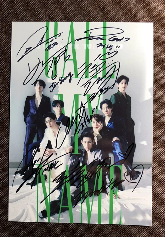 Расписанный вручную GOT7 получил 7 групповая фотография с автографом мой номер 5*7