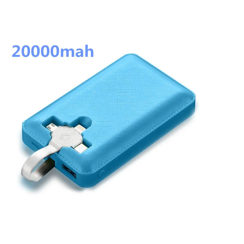 20000 мАч Power Bank с кабелем для Xiaomi Mi портативный внешний аккумулятор зарядное