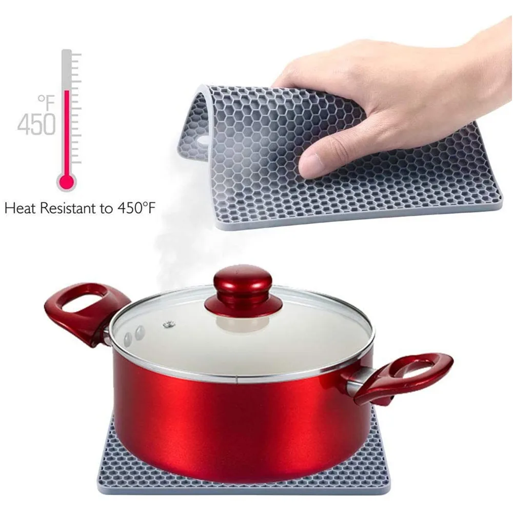 4 шт. Толстая силиконовая матовая подставка термостойкие держатели для горшков