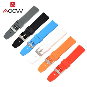 Ремешок сменный водонепроницаемый из мягкого силикона, спортивный резиновый браслет для наручных часов, аксессуары для часов, 16 мм 18 мм 20 мм 22 мм 24 мм 26 мм 28 мм
