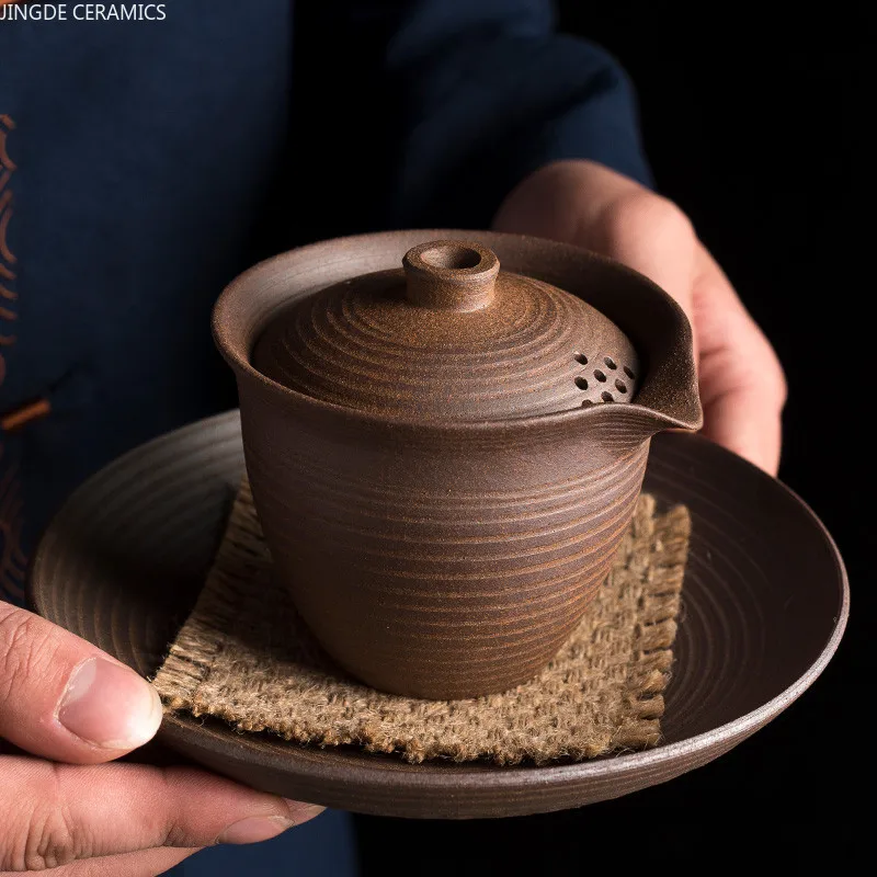 

220 мл Ретро Yixing чайные горшки грубая керамика чайный горшок Красивый чайник ручной работы бутик чайная посуда подарки Tie Guanyin бытовой чайный ...