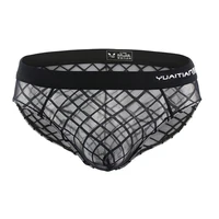 sexy mens briefs male underpants cueca transparent low waist panties hombre mesh net breathable sexy underwear hollow lingerie