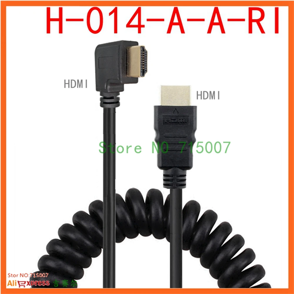 0,5 м/1,5 м HDMI к правый и левый Угол Mini HDMI и Micro HDMI кабель со штыревыми соединителями на обоих концах для подключения стрейч витая пружина гибкий кабель с ПВХ изоляцией V1.4 DSLR
