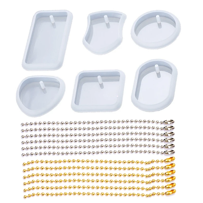 

Hanging Listed Resin Mold Geometric Shape Irregular Rectangular Circle Pendant Silicone Mould DIY Crafts Jewelry Mold L5YB