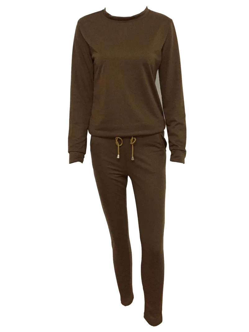 

Solid long sleeve Suit Set 2020 Women Tracksuit Two-piece Sport Style Outfit Jogging Sweatshirt Fitness Lounge Sportwear