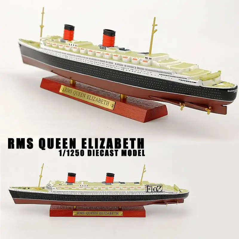 RMS QUEEN ELIZABETH 1/1250 литая под давлением модель корабля Атлас| |
